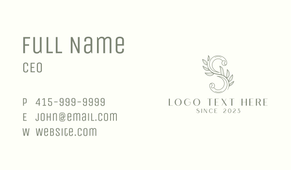 Eco Letter S Business Card Design Image Preview