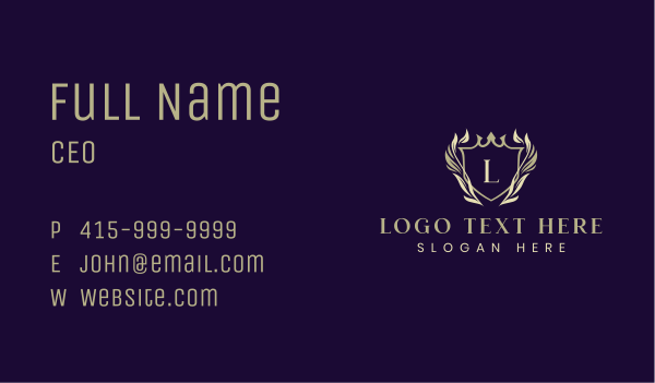 Crest Crown Ornament Business Card Design Image Preview