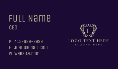 Crest Crown Ornament Business Card Image Preview