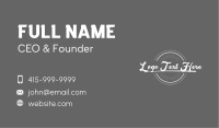 White Script Circle Business Card Image Preview