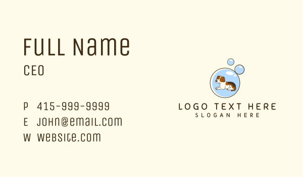 Dog Bubble Bath Business Card Design Image Preview