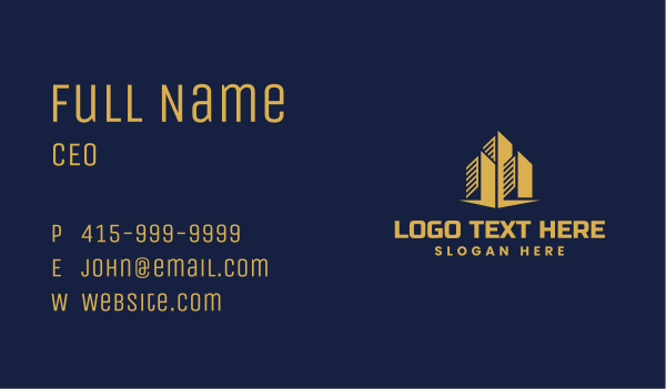 Gold Apartment Building Architecture Business Card Design Image Preview