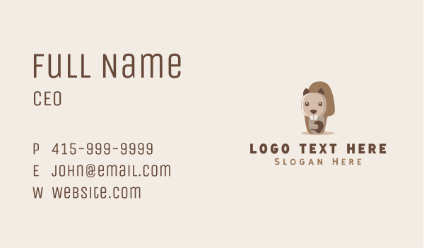 Cute Beaver Character  Business Card Design Image Preview