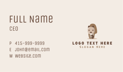 Cute Beaver Character  Business Card Image Preview