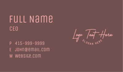 Cursive Business Wordmark Business Card Image Preview
