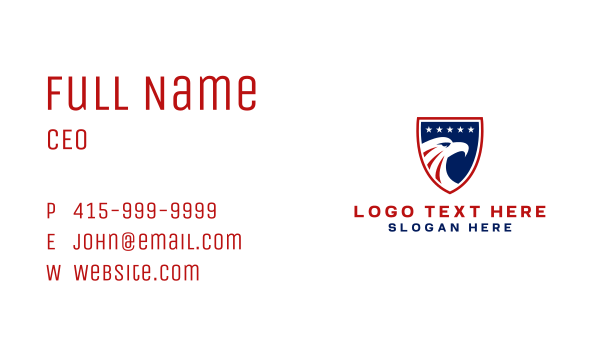 American Eagle Sports Shield Business Card Design Image Preview