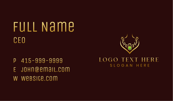 Premium Necklace Jewelry Business Card Design Image Preview