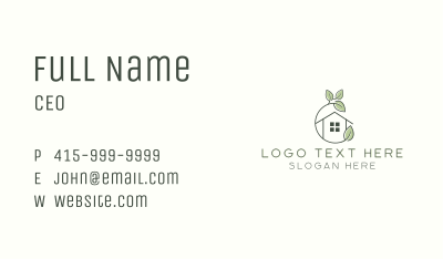 Organic Leaf Home Business Card Image Preview