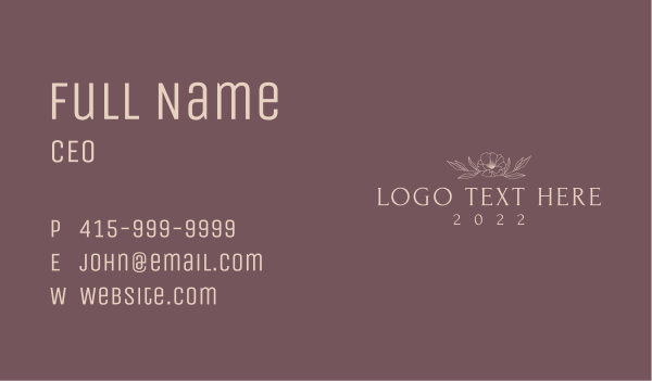Aesthetic Floral Wordmark  Business Card Design Image Preview