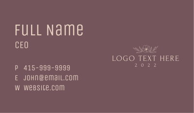 Aesthetic Floral Wordmark  Business Card Image Preview
