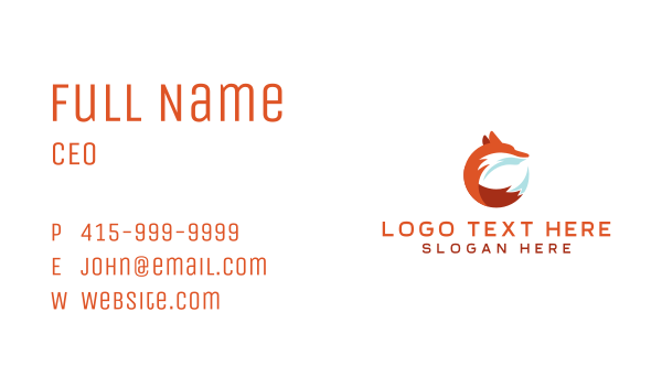 Fox Tail Wildlife Business Card Design Image Preview