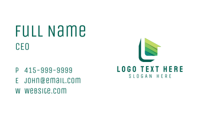 Eco Home Realtor Letter L Business Card Image Preview