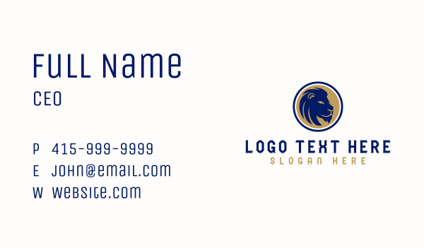 Wild Lion Silhouette Business Card Design Image Preview