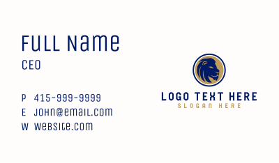 Wild Lion Silhouette Business Card