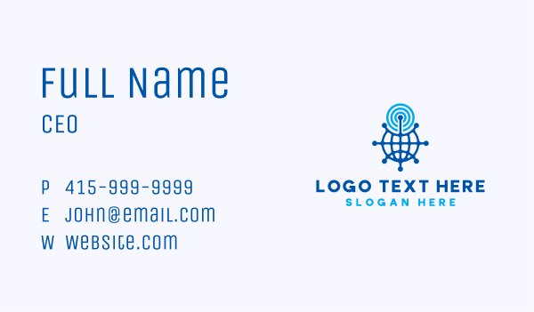 Globe Network Signal Business Card Design Image Preview