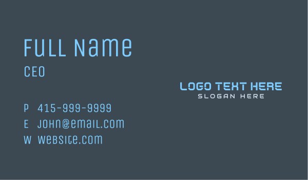 Generic Startup Wordmark Business Card Design Image Preview