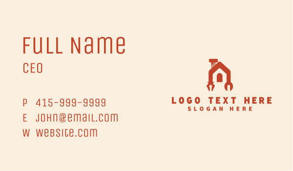 Wrench House Renovation Business Card Design Image Preview