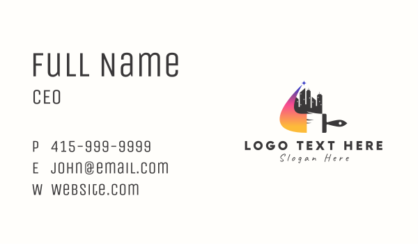 City Skyline Paintbrush Business Card Design Image Preview