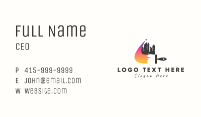 City Skyline Paintbrush Business Card Image Preview