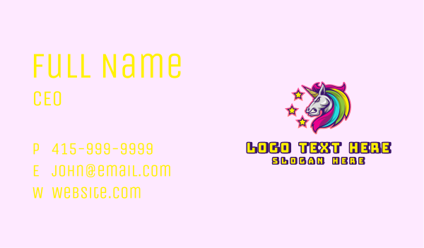 Mad Unicorn Gaming Mascot Business Card Design Image Preview