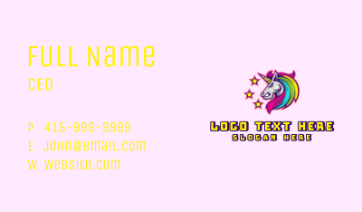 Mad Unicorn Gaming Mascot Business Card Image Preview