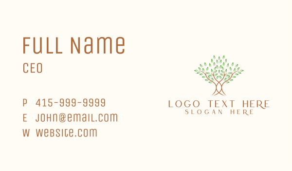 Organic Wellness Tree Business Card Design Image Preview