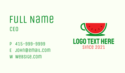 Watermelon Drink Cup Business Card Image Preview