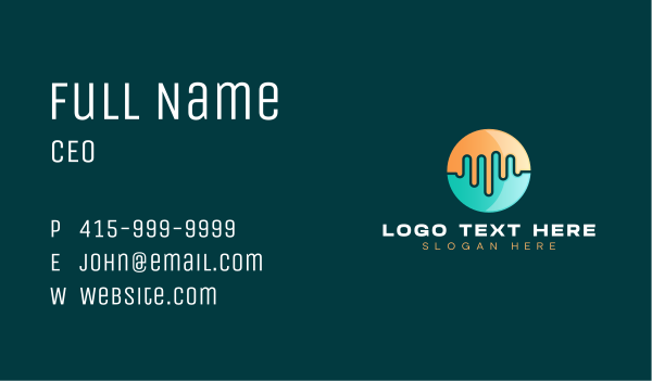 Clean Circle Wave Business Card Design Image Preview