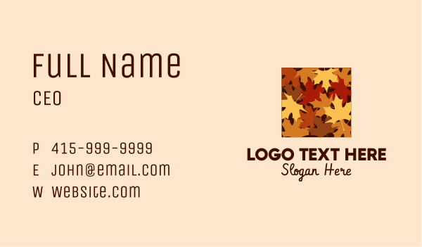 Autumn Dry Leaves Business Card Design Image Preview