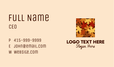 Autumn Dry Leaves Business Card Image Preview