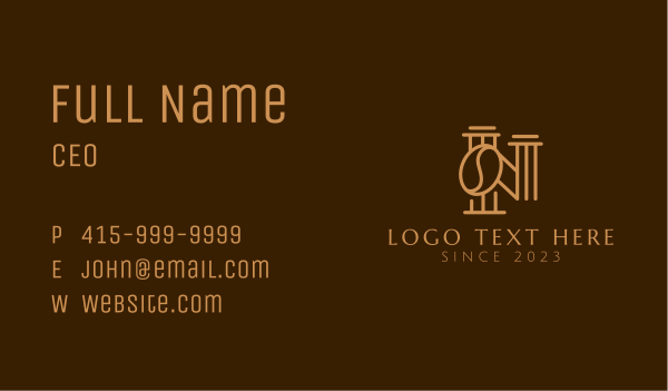 Gold Letter N Coffee  Business Card Design Image Preview