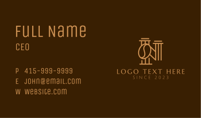 Gold Letter N Coffee  Business Card Image Preview