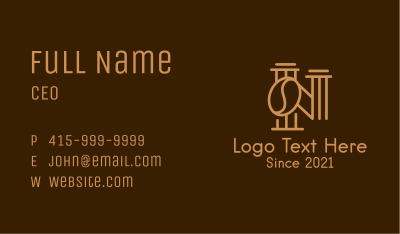 Gold Letter N Coffee  Business Card