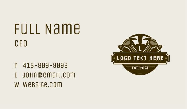 Carpentry Hammer Woodworking Business Card Design Image Preview