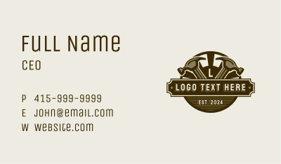 Carpentry Hammer Woodworking Business Card Image Preview
