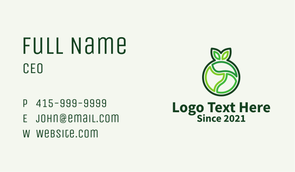 Green Outline Fruit  Business Card Design Image Preview