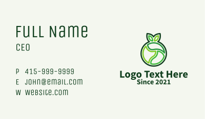 Green Outline Fruit  Business Card Image Preview