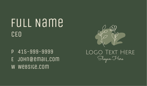 Botanical Flower Oil  Business Card Design Image Preview