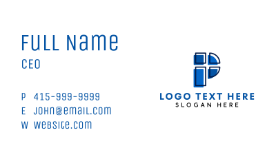 Corporate Blue Letter P Business Card Image Preview