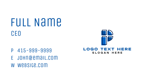 Corporate Blue Letter P Business Card Design Image Preview