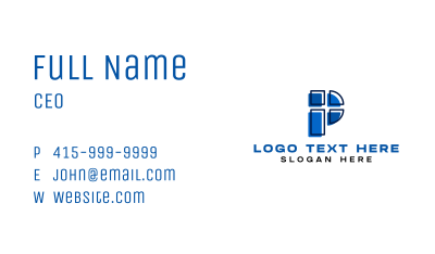 Corporate Blue Letter P Business Card Image Preview