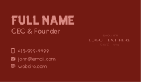Pink Minimalist Wordmark Business Card Design