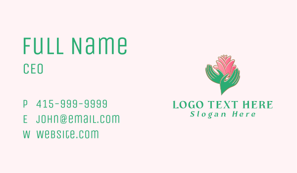 Lotus Hands Wellness Business Card Design Image Preview