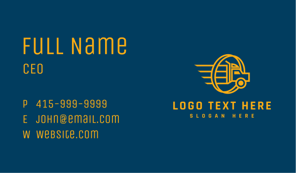Professional Trucking Logistics Business Card Design Image Preview