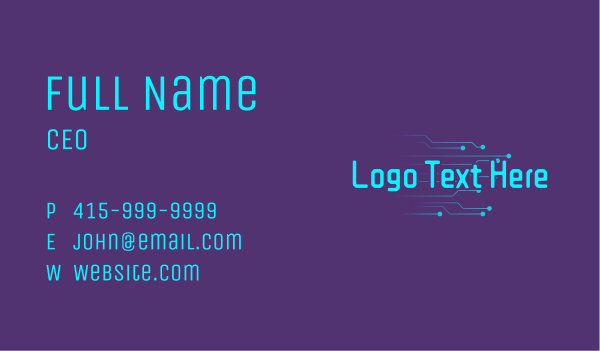 Software Circuit Wordmark Business Card Design Image Preview