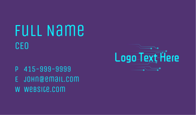 Software Circuit Wordmark Business Card Image Preview