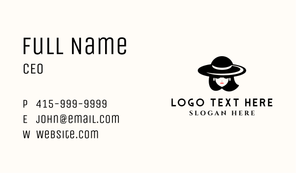 Black Hat Woman Business Card Design Image Preview