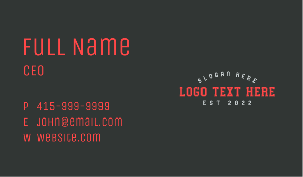 Classic Sporty Wordmark Business Card Design Image Preview
