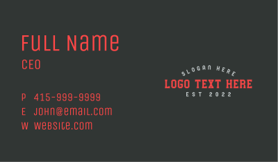 Classic Sporty Wordmark Business Card Image Preview