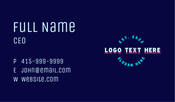 Retro Digital Wordmark Business Card Design Image Preview